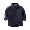 Camisa Guapa para Niño de Manga Larga Color Sólido a Cuadros Rayada Top Caballero Junior