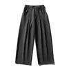 Pantalones casuales rectos minimalistas de estilo retro japonés Rumeng para hombre, streetwear moderno holgado de otoño con un diseño de pierna ancha fluido