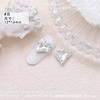Celebridad de Internet Manicura Popular Punta Inferior Corazón Torcido Diamante Cristal de Lujo Diamante Grande en Forma de Corazón de Durazno Uña de Diamante de Corazón Joyería para Uñas de Novia