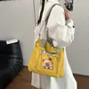 Bolso de Hombro Cruzado Versátil Estilo Universitario Estampado de Dibujos Animados Bolso de Tela Nuevo para Mujer Estilo Japonés Lindo Gran Capacidad