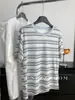 Camiseta de Rayas Redonda de Manga Larga Lyocell Tencel para Mujer Estilo Coreano Holgada Delgada para Cubrirse Camisa Protectora Solar Primavera/Verano 2026
