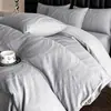 Conjunto de Roupa de Cama Quatro Peças de Algodão de Fibra Longa 60s Lavado, Toda em Algodão, Espessado, Escovado, Luxo Leve Classe A, Jacquard Bordado Tridimensional, Roupa de Cama 100% Algodão