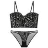 Sostén Wrap de Encaje Bordado Francés Push-Up Sexy Set de Sostén Corsé 829