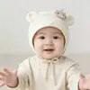 Touca de Bebê Estilo Coreano Fofa Cor Sólida Fresca Versátil Chapéu de Proteção para Ouvidos Infantil Casual à Prova de Vento para Uso Externo