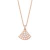 Collar de Plata de Ley s925 Lujo Ligero Completamente Diamantado Falda Pequeña Hebilla Original Exquisito Forma de Abanico Celebridad de Internet TikTok Colgante para Transmisión en Vivo