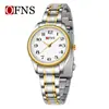 Reloj de Negocios Oufani, Esfera Grande Simple, Reloj de Cuarzo Digital Resistente al Agua 30m, Elegante Reloj de Pareja Luminoso con Calendario Simple