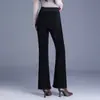 Calça flare feminina com forro de fleece, novo estilo outono/inverno 2026, cintura alta, modelagem que emagrece, casual, calça longa versátil com bom caimento