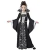 Nuevo Vestido Retro Medieval Europeo y Americano con Cuello de Encaje y Mangas Acampanadas Vestido Infantil Disfraz Una Pieza