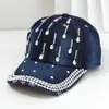 Gorra de Béisbol Deportiva Popular Unisex Transfronteriza con Forma de Gota de Agua 3D y Adornos de Pedrería, Sombrero de Sol Estilo Vintage para Viajes y Vacaciones
