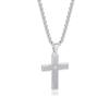 Moda retro irregular onda de agua cruz titanio acero colgante incrustado diamante cadena suéter cadena suéter pareja acero inoxidable collar