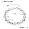 Ou Maika Aço Inoxidável Gumsophila Zircônia Incrustada Corrente Feita à Mão Pulseira de Alto Tecido Joia Revestida com PVD com Ouro Verdadeiro 18K