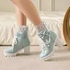 Botas Martin Estilo Britânico Femininas Outono Inverno Novas Bico Redondo Salto Grosso Salto Médio Botas Curtas Botas Chelsea Pretas Atacado