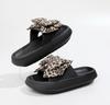 Ins Nuevas Sandalias Europeas y Americanas Transfronterizas Más Vendidas con Sensación EVA de Suela Gruesa y Lazo de Leopardo Al por Mayor AliExpress