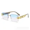 Gafas de Sol sin Marco Transfronterizas Europeas y Americanas Serie H-standard Gafas de Sol de Moda Gafas de Sol para Hombre Gafas de Sol para Viaje