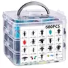 He184 Clips Sujetadores para Coche en Caja 23 Tipos Remaches para Parachoques y Guardabarros Set Mixto 725 Piezas