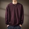 Moletom Masculino Liso de Peso Pesado 360g, Novo Estilo Outono, Casual Retro Americano Solto com Mangas Longas e Gola Redonda