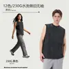 Amazon Transfronterizo 230g Algodón Puro Lavado Vintage Cuello Redondo Sin Mangas Camiseta Hombre Estilo Americano Marca de Tendencia Chaleco Venta al por Mayor
