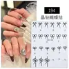 Pegatinas para Uñas Estilo Tweed con Lazo Celebridad de Internet Estilo Caliente Francés Diamante de Cristal Lazo Flotante Uñas Rojas de Gama Alta