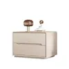 Nueva Mesa de Noche Minimalista Italiana, Gabinete de Noche de Doble Cajón Sin Ensamblaje, Gabinete de Almacenamiento de Piso de Lujo Ligero para Dormitorio del Hogar