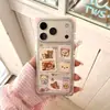 Lindo Colgante de Pegatina de Rilakkuma para Funda de Teléfono Apple 17 Pro Max, Adecuado para Funda Suave Cuadrada 16 Pro 15 Pro Max