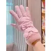 Guantes de Mujer Xiangmi Invierno Forrados de Polar Cálidos Para Montar Lazo Táctiles Exteriores Cortavientos Forrados de Polar Frío Estilo Coreano