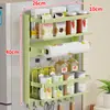 Estante de Almacenamiento Magnético Lateral para Refrigerador Hogareño Multifuncional Multicapa para Condimentos Estante de Hierro Ajustable sin Taladro