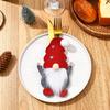 Nova Decoração de Natal Homem Velho Sem Rosto Conjunto de Faca e Garfo Saco de Faca e Garfo do Papai Noel Enfeites de Decoração de Mesa de Natal