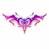 Adesivos de Tatuagem Gradiente Coração Morcego Cintura e Quadril, Adesivos à Prova d'Água Doces e Descolados para Cintura e Quadril