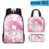 Mochila 3D Nuevo Producto Impreso Periférico Sanrio MeloDy Mochila Bolsa de Escuela Primaria Bolsa de Almuerzo para Niños Set de Bolsa para Lápices
