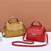 Bolsa feminina primavera e verão 2023, nova moda, transversal, pequena bolsa quadrada, estampa de pedra, bolsa vintage, bolsa de ombro multifuncional