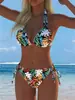 Bikini Separado de Verano 2027 Europeo y Americano Transfronterizo para Mujer Sexy Estampado con Tirantes Playa Casual Traje de Baño