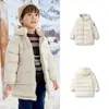 Roupas Infantis Balabala Nova Jaqueta de Penas para Meninos e Meninas, Casaco Quente de Comprimento Médio de Inverno para Crianças Mais Velhas