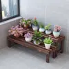 Estante para flores de balcón, estante para flores de exterior carbonizado, macetero de madera, jardinera de un solo nivel para jardín, estante de pared, decoración del hogar, estante para manualidades, otros