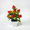 Árbol de la fortuna de 8 ramas transfronterizo, planta en maceta de flor artificial para escritorio de oficina y sala de estar, bonsái de fruta simulada, regalo de Año Nuevo