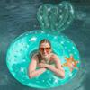 Anel de natação inflável transparente com estampa de estrela-do-mar azul, espessado e ampliado, para brincar na água, boia flutuante
