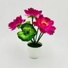 Três grandes Lótus Dormindo coloridos, bonsai, flor artificial, decoração de sala de estar, flor de plástico, flor artificial, adereços de decoração de piscina com paisagem artificial