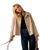 Chaqueta casual simple de mujer para Amazon transfronteriza europea y americana 2026, abrigo de otoño e invierno de manga larga de un solo pecho