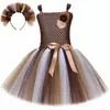 Comercio Exterior Europeo y Americano ropa infantil jungla rey león caricatura falda de tul vestido para niñas vestido de princesa de malla para niños vestido vestido