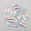 Pingente retangular de furo único longo 7X25MM contas de vidro cristal mágico acessórios de joalheria DIY brincos acessórios de colar