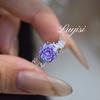 Anillo Rosa del Milenio Octagonal Explosiones en Vivo Cepalaiba Incrustado con Diamante de Alto Carbono Anillo Rosa Azul Marino