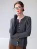 Colección nueva de otoño e invierno al por mayor: Cárdigan de punto de cachemira para mujer, cuello redondo, mangas largas, prenda exterior de cachemira de corte holgado, top con botones coloridos