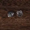 Cuentas Espaciadoras Base de Plata Sanqi Tibetano Madreselva DIY Wenwan Pulsera de Cuentas de Oración Budista Pulsera Accesorios Retro Accesorios de Base de Flor Hueca