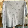 Manta de terciopelo de leche con borde de concha, manta para la oficina, manta de forro polar coral, manta pequeña para siestas por la tarde, sábana fina