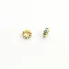 Chapado Oro 18K14K Fuerte Retención de Color Incrustado Circonita de Color Anillo Redondo con Agujero Grande Separador Cuentas Cilíndricas diy Pulsera de Cuentas Collar