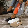 Sapatos casuais femininos respiráveis da moda de retalhos de verão, estilo coreano de tamanho grande, novos mocassins slip-on em flyknit