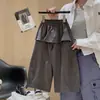 Calças Bloomers Camadas Exquisitas para Meninas 2026 Outono Novo Estilo Patchwork Estiloso Infantil Soltas Casuais Perna Larga