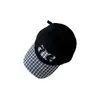 Gorras coreanas Yipan para niños para primavera y otoño, elegantes y a la moda, Gorra de béisbol con visera curva y gorra tipo pico a cuadros de retazos, estilo Ins, para niñas