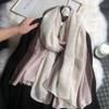 Bufanda cálida de invierno para mujer, estilo coreano, con estampado de letras, de algodón y lino, para viajes y vacaciones, primavera y otoño