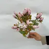 Flores de Magnólia Artificiais para Props de Fotografia, Decoração de Casa, Decoração de Casamento, Arranjo de Cena com Flores Artificiais para Hotel, Flores de Exportação