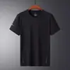 Camiseta de Seda de Gelo 2025 Masculina e Feminina Manga Curta Tops de Verão Gola Redonda Roupa de Trabalho Tamanho Grande Logo Estampado Uniforme de Turma de Formatura Customização